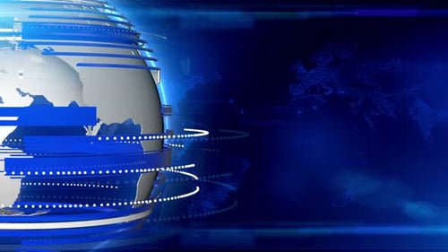 Futuristic Digital Globe Broadcast Background Loop
