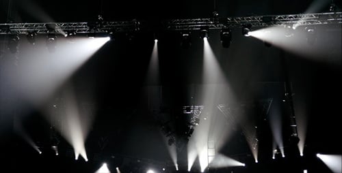 Concert Stage Lighting with Dynamic Spotlights