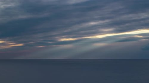 Ocean at Sunset with Dramatic Clouds