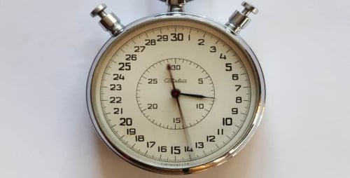 Mechanical Stopwatch Showing Time Passing in Close Up