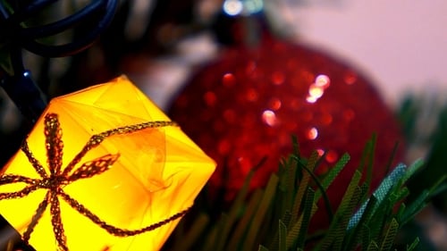 Festive Christmas Tree Decoration with Gift and Lights