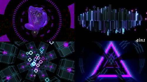 Abstract Digital Neon Looping Background Animation