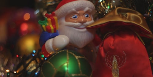 Christmas Tree Decorations with Festive Santa Claus