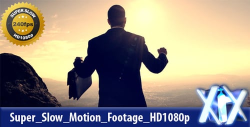 Man Silhouette Reaching Success on Mountain at Sunset