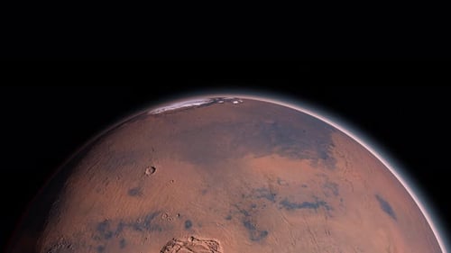 Realistic Rotating Mars Planet 3D Animation