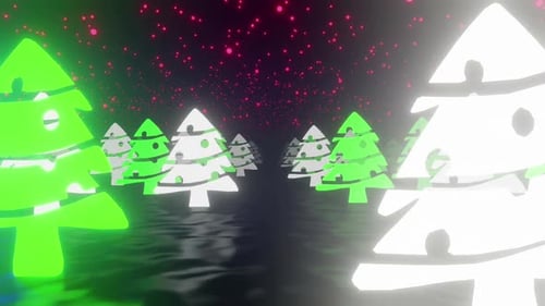 Christmas Pine Tree Neon 02 Hd