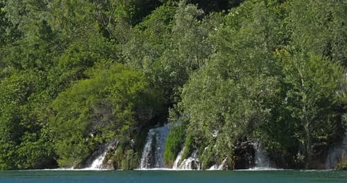 Rog Waterfall, Roski Slap, Krka Natural Park, Near Sibenik in Damaltia, Croatia, Real Time 4K