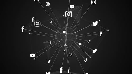 Hintergrund des Social Media-Netzwerks dunkel
