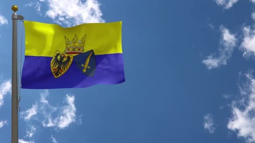 Drapeau de la ville d'Essen (Allemagne) sur mât