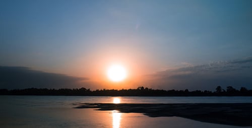 Sunset Over the River