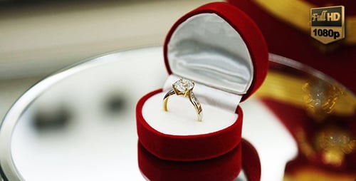 Sparkling Diamond Engagement Ring in Velvet Box