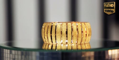 Gold Glitter Bracelet on Rotating Display