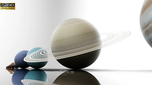 Animated Comparison: Planets and Sun Size in Solar System
