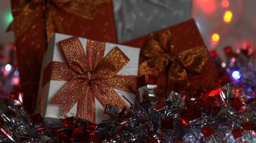 Holiday Presents and Decorations Sparkle with Christmas Cheer