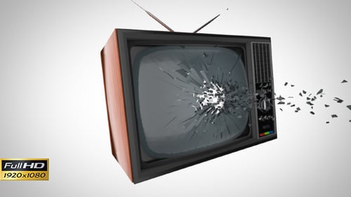 Retro TV Screen Shatter Reveal Transition