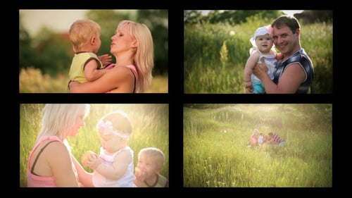 Family Picnic in Grassy Field During Daytime
