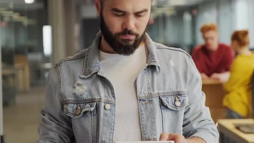 Portrait Of Mixed Race Office Worker