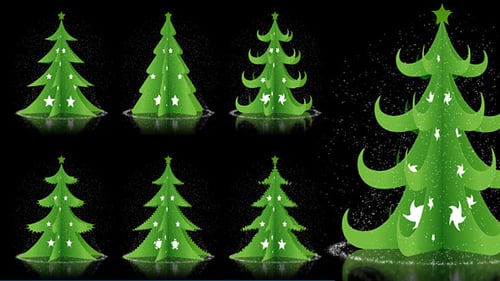 Animated Christmas Trees Pack with Twinkling Stars
