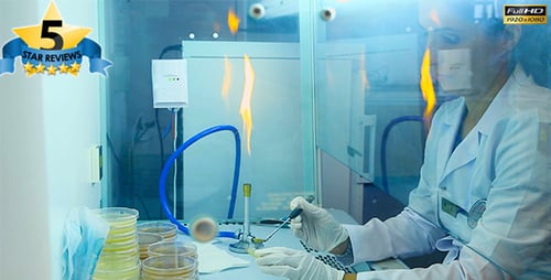 Scientist Performing Research in Sterile Lab Environment