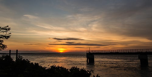 Coucher de soleil sur la mer