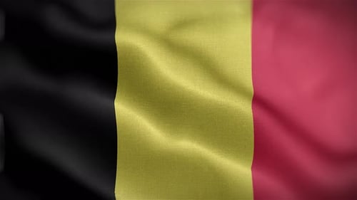 Waving Belgium National Flag Loop Animation