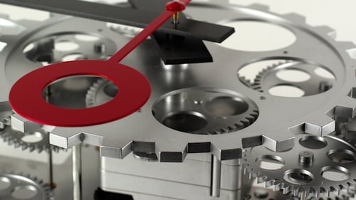 Clock Face With Cogs And Dials