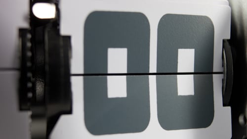 Numbers Changing on a Mechanical Flip Clock