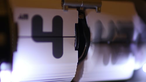 Mechanical Flip Clock Changes Time Rapidly