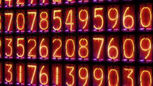 Flickering Numeric Displays Glow Orange