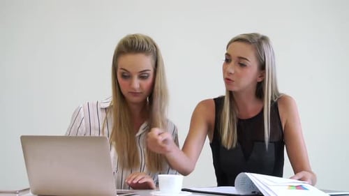 Blonde Business Woman Working at Modern Office