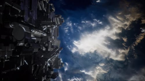 3D-Rendering von Raumschiffen im Weltraum