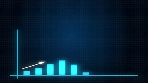 Futuristic USD Growth Bar Graph Data Animation