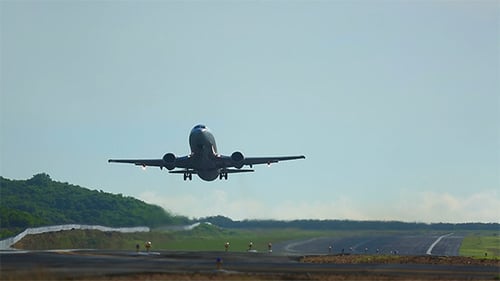 Passenger Airplane Taking Off From Runway