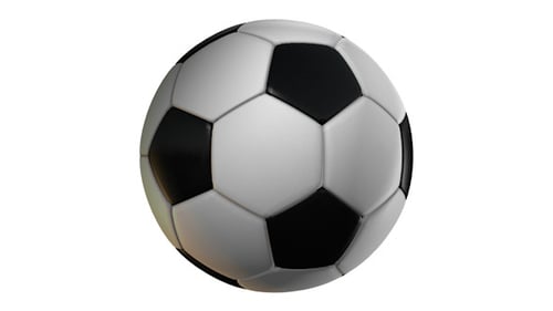 3D Animated Soccer Ball Rotating Seamless Loop