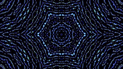 Seamless Looping Blue Light Geometric Kaleidoscope Background