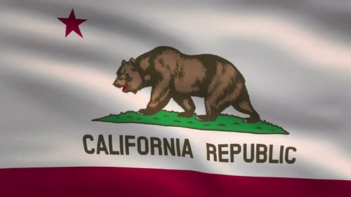 California State Flag Waving Loop Animation