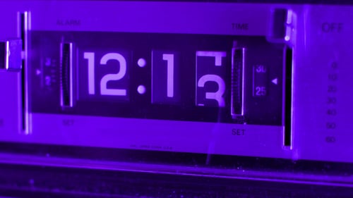 Flipping Clock Displaying Rapidly Changing Time