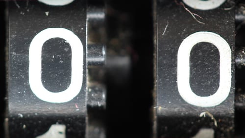Odometer Numbers Close Up