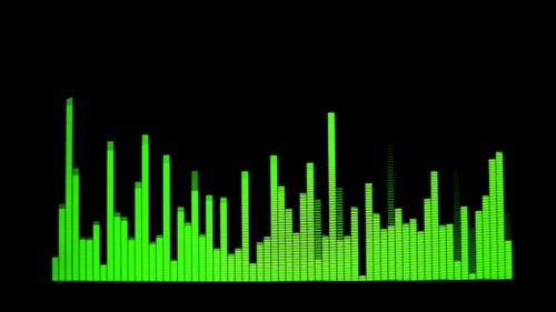 Green Audio Spectrum Analyzer Animated Graphic on Black