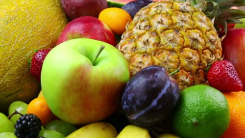 Variety of Delicious and Colorful Fresh Fruits
