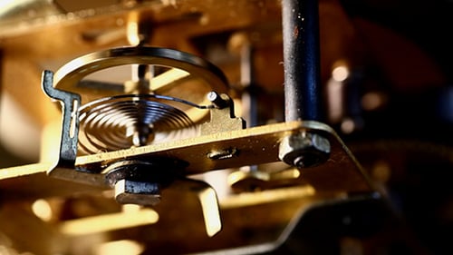 Clock Ticking Close Up, Internal Mechanisms