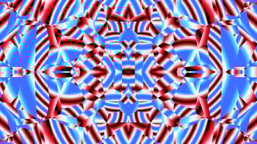 Kaleidoscope, mandala. 3d render music broadcast TV flashing, night club, music video vj pattern