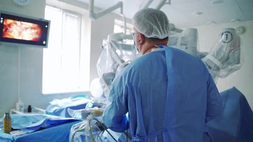 Endoscopic Operation in Surgery Room