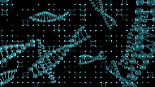 Futuristic Digital DNA Helix Science Technology Loop Background