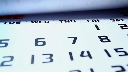 Calendar Pages Turning, Months Changing, Time Passing