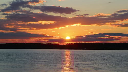 Sunset Over River