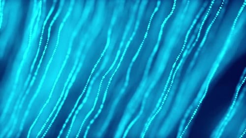 Fond bleu avec des particules scientifiques flottantes