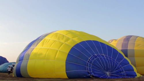 Hot Air Balloons Deflated, Preparations on the Ground