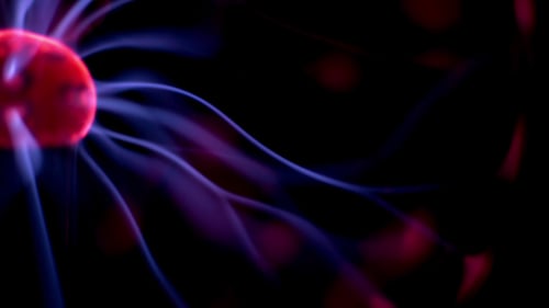 Plasma Ball with Blue Energy Streams