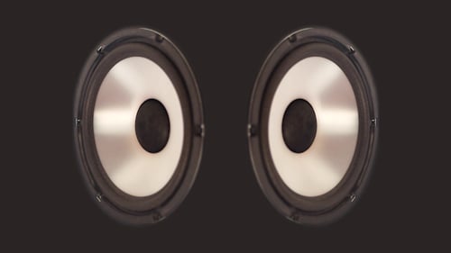 Speakers Moving in Abstract Visuals